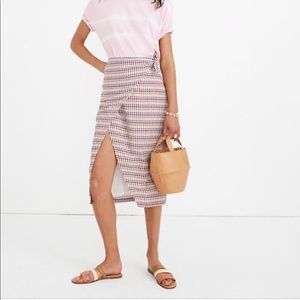 Madewell Sarong Skirt in Rainbow Check